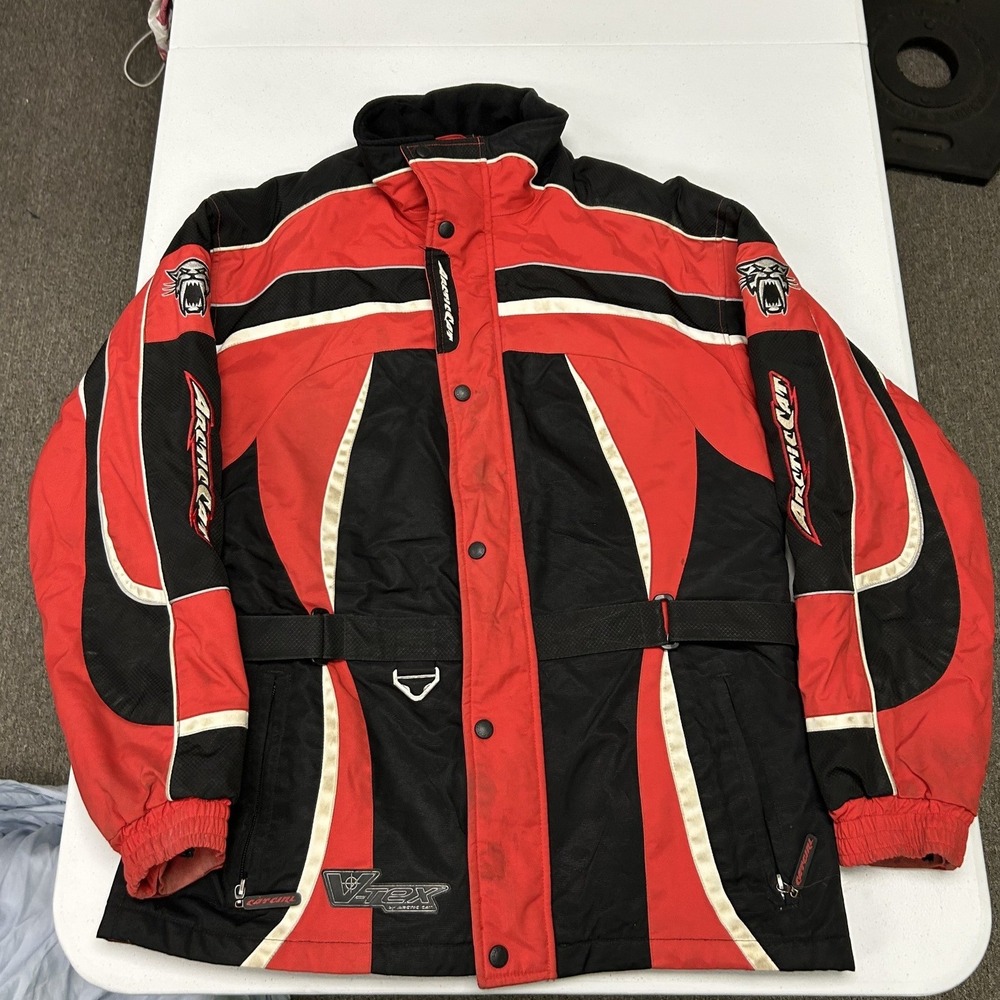 Arctic Cat Catgirl Vapor Jacket Womens Medium Red Black Snowmobile V-Tex I2